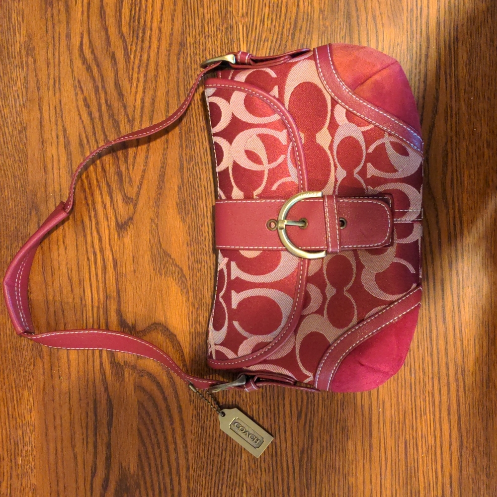 Burgundy Coach Shoulder Bag